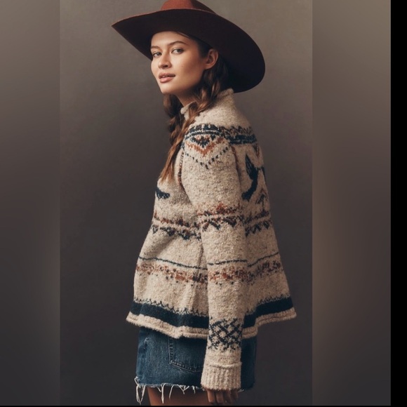 Anthropologie x Pilcro Long-Sleeve Mock-Neck Bird Sweater Size XS NWT - Picture 2 of 15